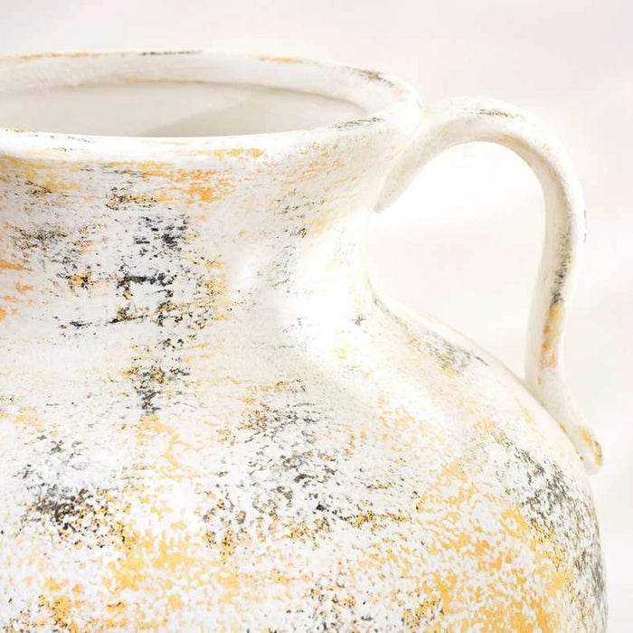 Kansas Handpainted Ceramic Vase With Handles 33.7X33.7X45Cm- Grey