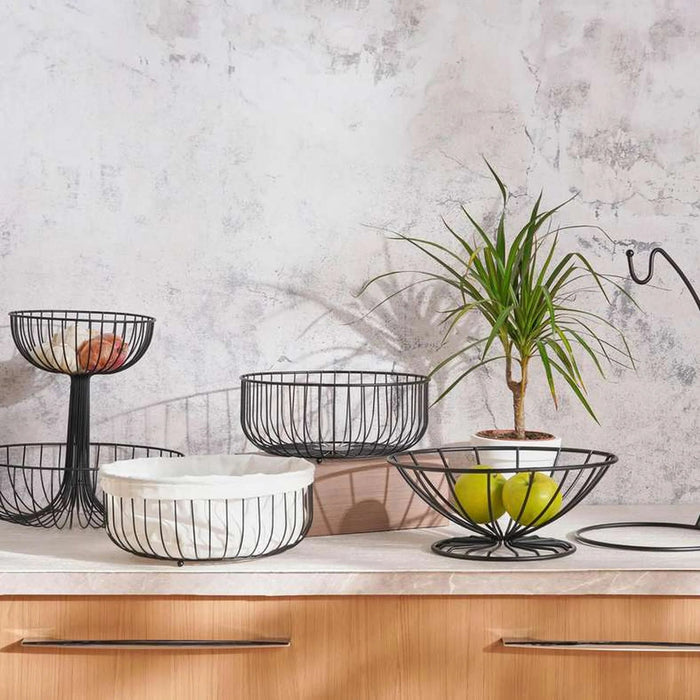 Kara 2-Tier Metal Fruit Basket 31X31X30Cm -Black Pan Home