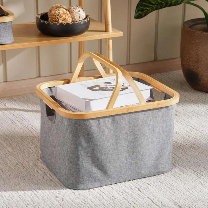 Kara Collapsible Storage Hamper With Handle 41X33X25Cm - Natural Pan Home