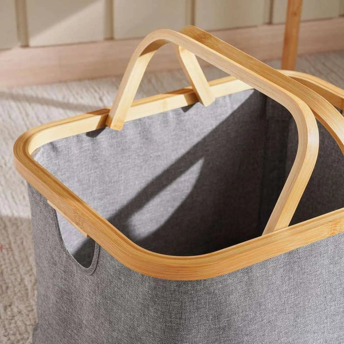 Kara Collapsible Storage Hamper With Handle 41X33X25Cm - Natural Pan Home