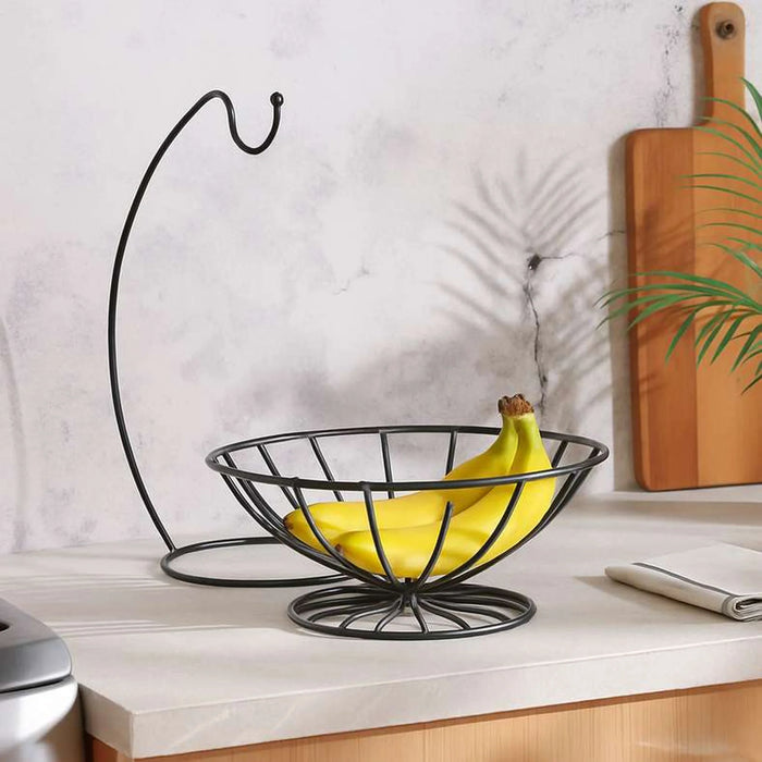 Kara Metal Banana Basket 30X32X39Cm -Black