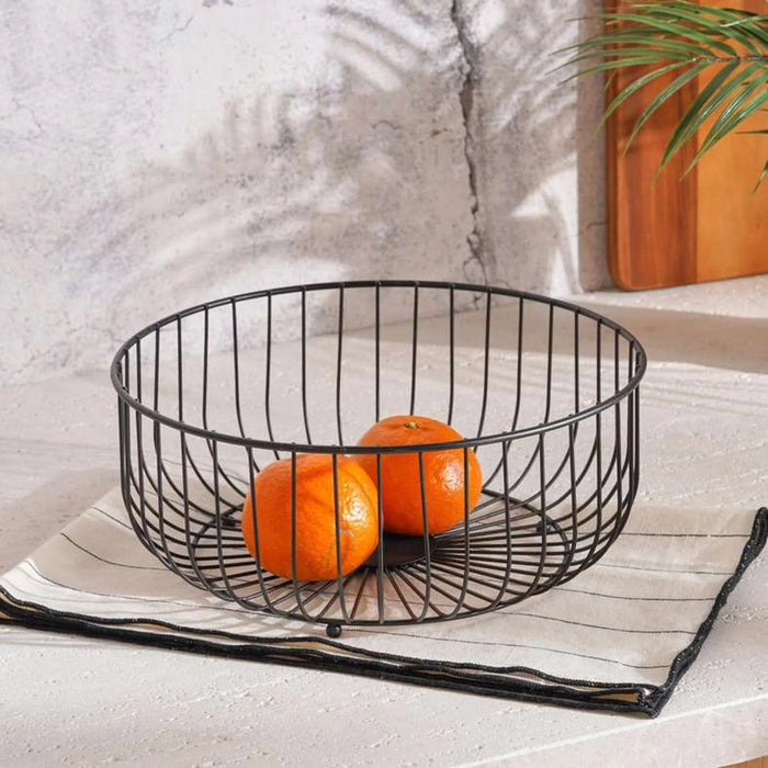 Kara Metal Fruit Basket 28X28X11Cm -Black
