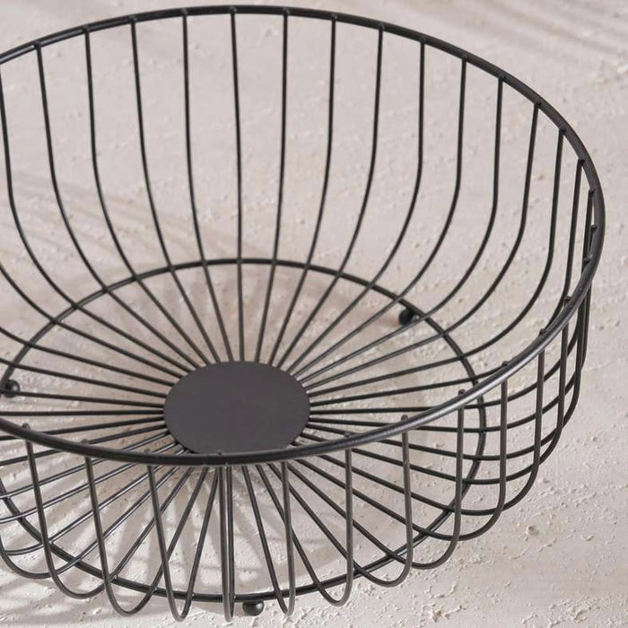 Kara Metal Fruit Basket 28X28X11Cm -Black