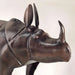 Karg Metal Standing Rhino Decor Sculpture 35X11X25Cm - Antique Brass Pan Home
