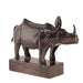 Karg Metal Standing Rhino Decor Sculpture 35X11X25Cm - Antique Brass Pan Home