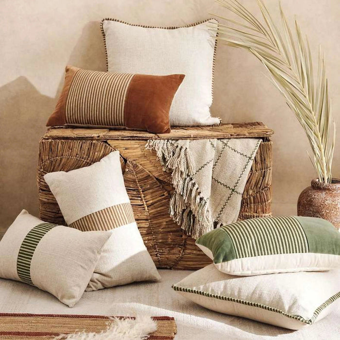 Kave Textured Down Feel Filled Cushion 50X50Cm -Rust Pan Home