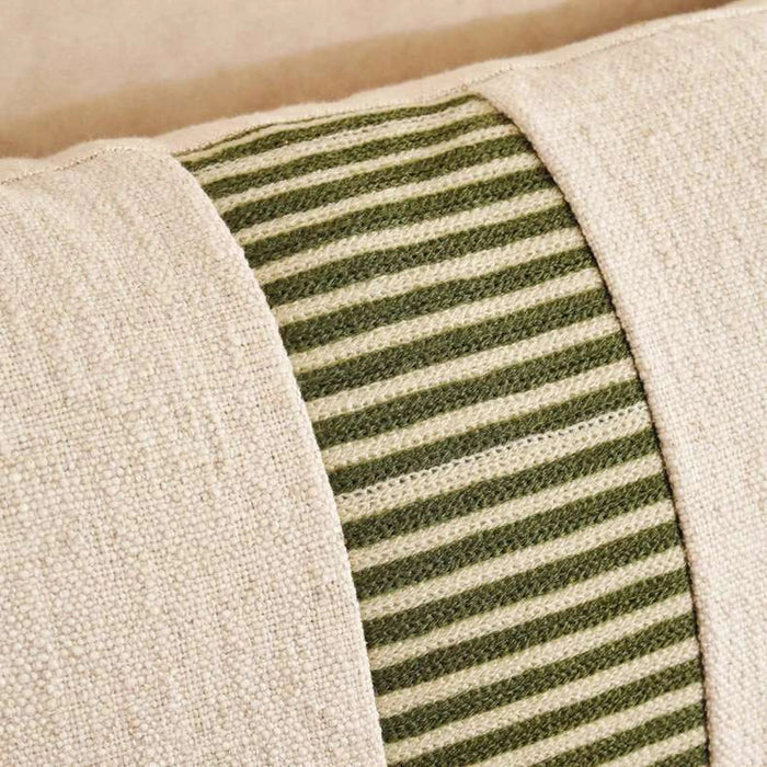Kave Textured Midlace Down Feel Filled Cushion 30X50Cm - Olive Pan Home