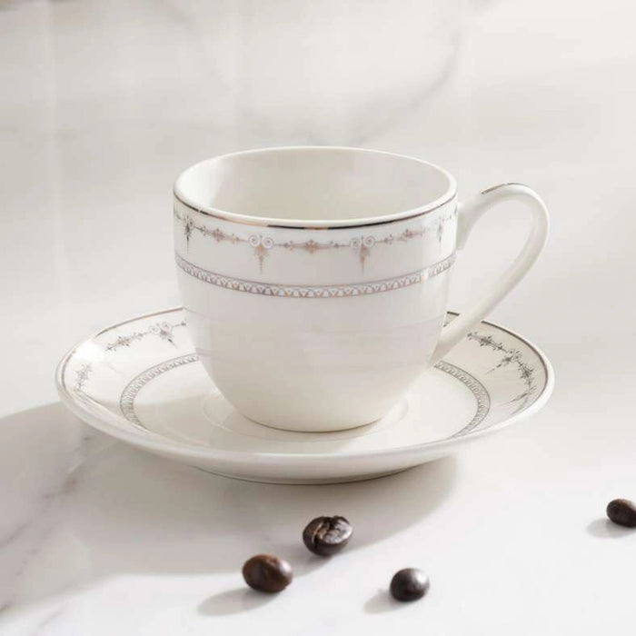 Kazia 12-Piece Tea Cup Saucer 180Ml - White Pan Home