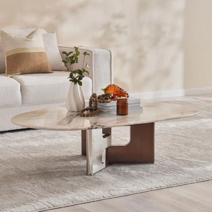 Keenan Coffee Table Marble - Silver Walnut