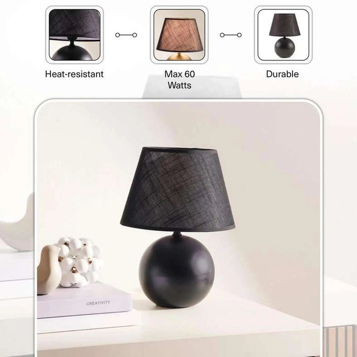 Kelcey E-27 Ceramic Table Lamp Dia 22X30Cm - Black