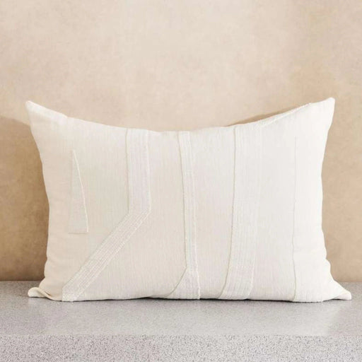 Kellan Linen Embroidery Down Feel Filled Cushion 40X60Cm -Ivory Pan Home