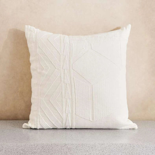 Kellan Linen Embroidery Down Feel Filled Cushion 50X50Cm -Ivory Pan Home