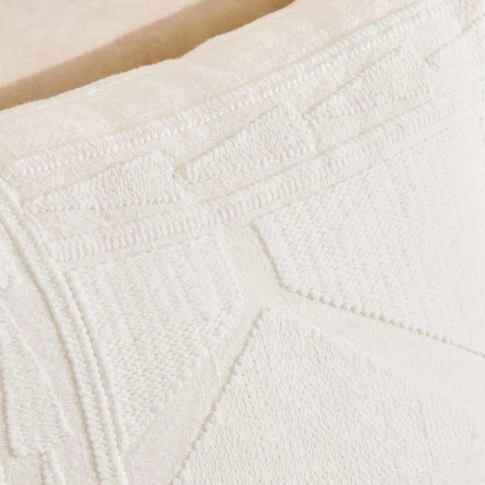 Kellan Linen Embroidery Down Feel Filled Cushion 50X50Cm -Ivory Pan Home