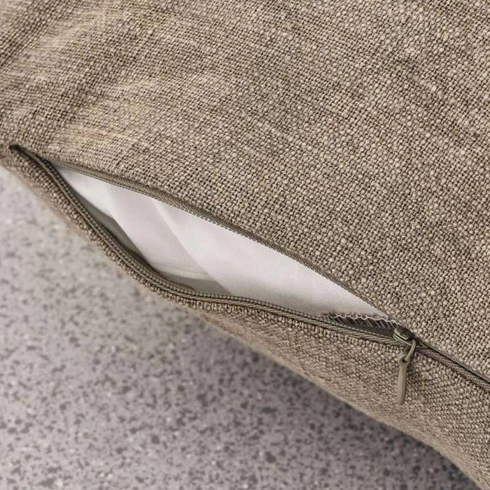 Kellan Linen Embroidery Down Feel Filled Cushion 50X50Cm -Olive Pan Home