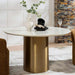 Kemer 4 Seater Dining Table - White Gold Pan Home