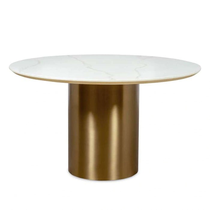 Kemer 4 Seater Dining Table - White Gold Pan Home