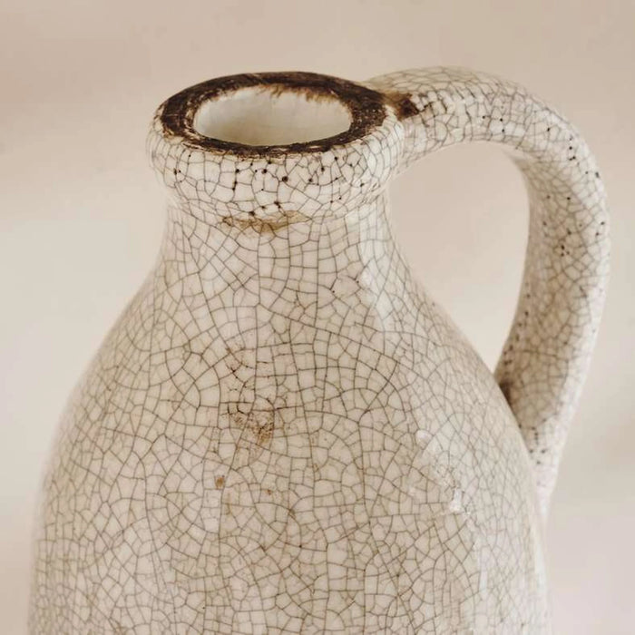 Kenly Terracotta Vase  With Handle 15X15X50Cm - White