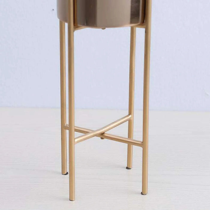 Kerby Metal Planter Gold D15X46Cm Pan Home
