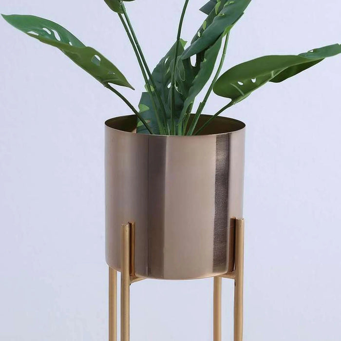 Kerby Metal Planter Gold D15X46Cm Pan Home