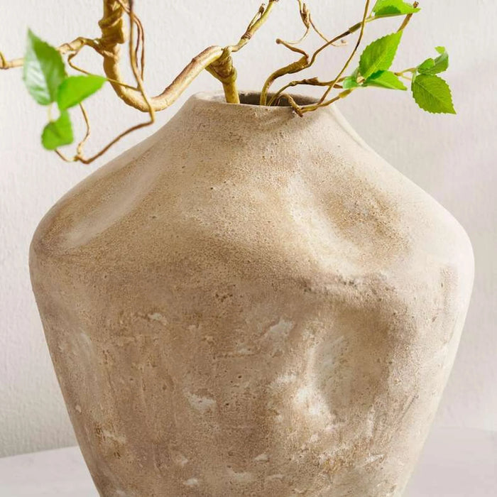 Kersen Clay Irregular Shape Decor Vase 30X29X36Cm - Antique White