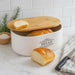 Kevi Bread Bin With Wooden Lid 29.5X19X12.5Cm - White Pan Home