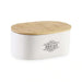 Kevi Bread Bin With Wooden Lid 29.5X19X12.5Cm - White Pan Home