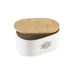 Kevi Bread Bin With Wooden Lid 29.5X19X12.5Cm - White Pan Home