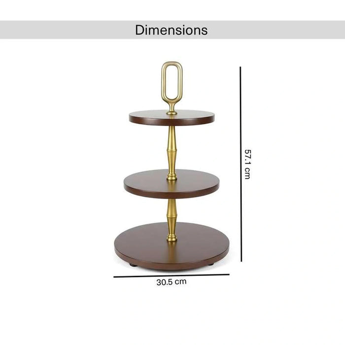 Kiara Acacia 3-Tier Cake Stand Dia30.5X57.1Cm -Walnut
