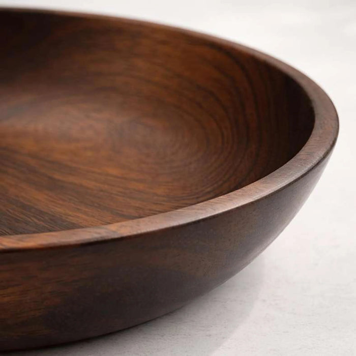 Kiara Acacia Serving Platter With Chip & Dip Bowl Dia25.4X5.1Cm -Walnut