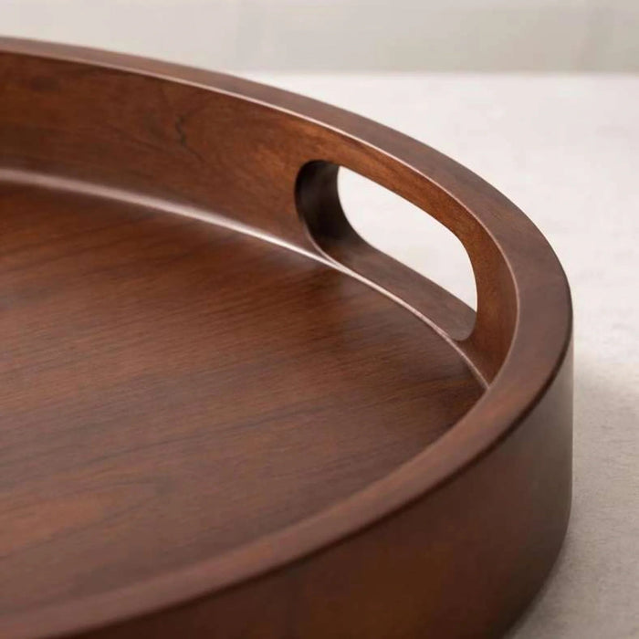 Kiara Acacia Serving Tray Dia45.7X5.1Cm -Walnut Pan Home