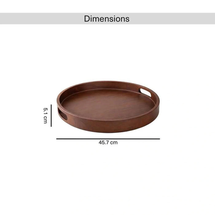 Kiara Acacia Serving Tray Dia45.7X5.1Cm -Walnut Pan Home
