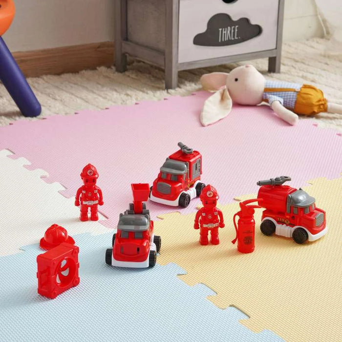 Kids Fire Truck Set Of 8 -Red