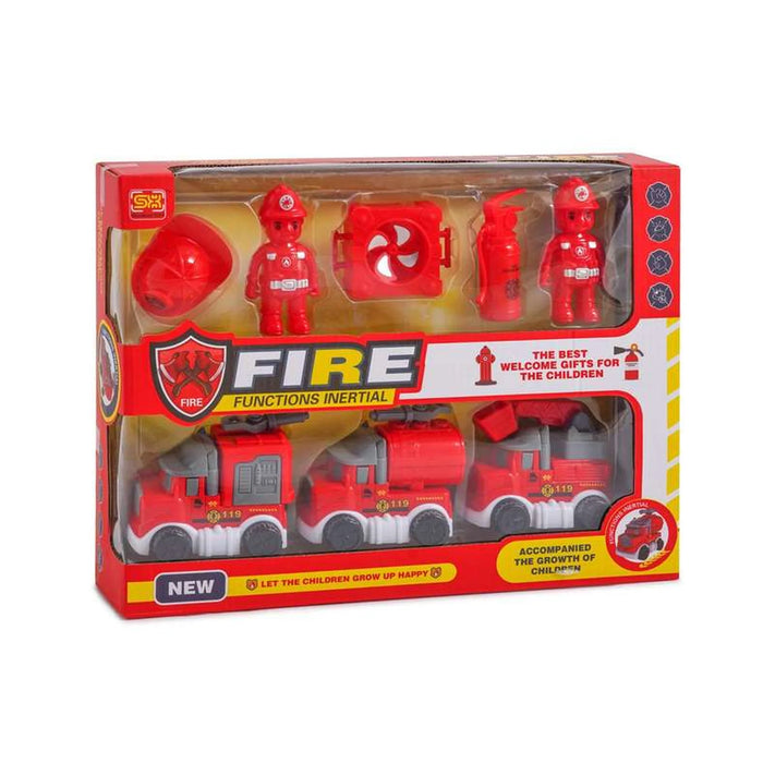 Kids Fire Truck Set Of 8 -Red