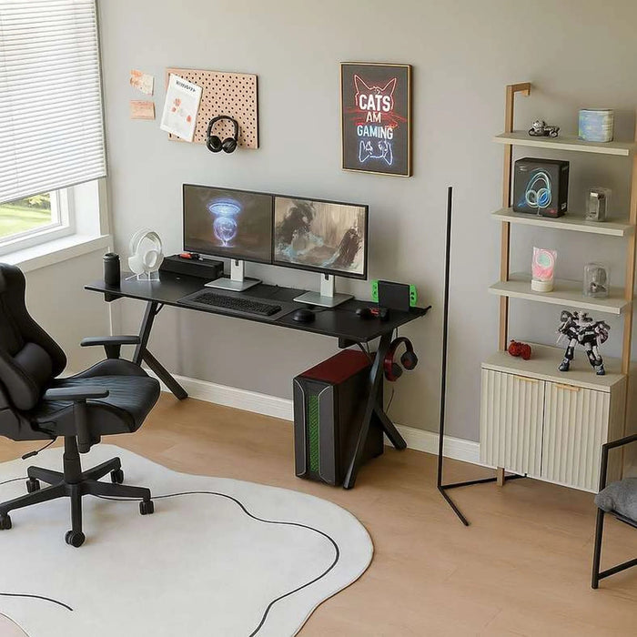 Kinetic Gaming Desk Melamine - Black Pan Home