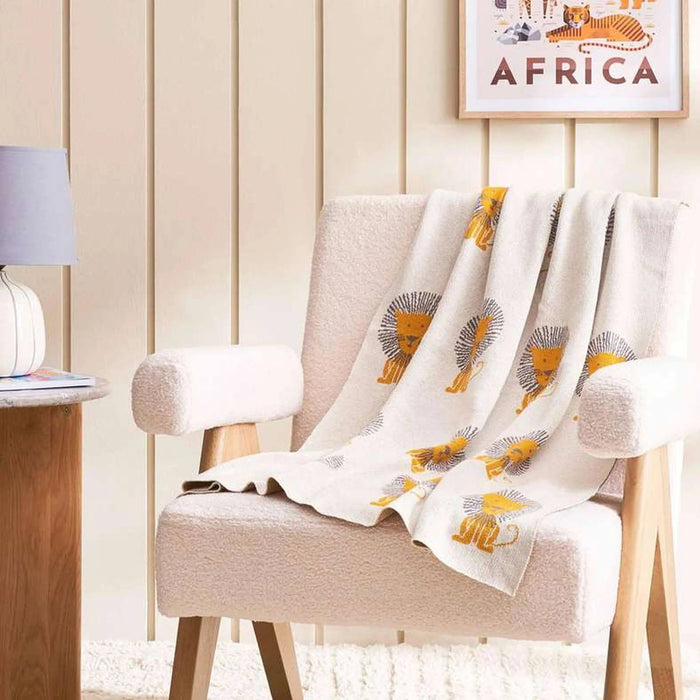 King Baby Lion Cotton Throw 75X100- Ochre Pan Home
