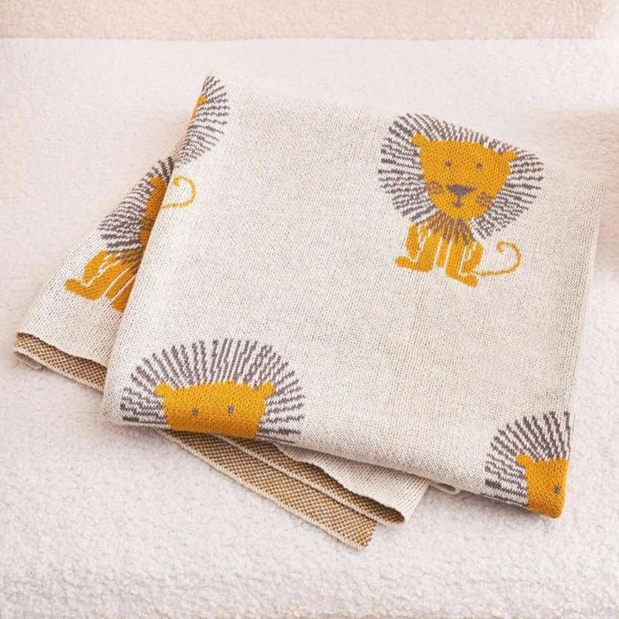 King Baby Lion Cotton Throw 75X100- Ochre Pan Home