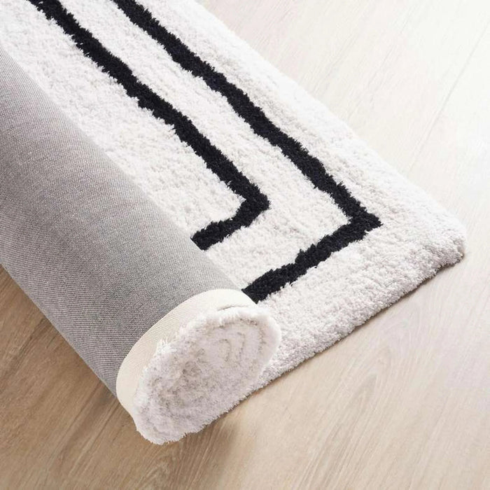 Kingslane Modern Tufted Velvet Touch Rug 200X290Cm - Ivory Black Pan Home