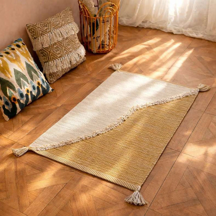 Kinley Cotton Dhurrie With Tassel 60X90Cm - Mustard Pan Home