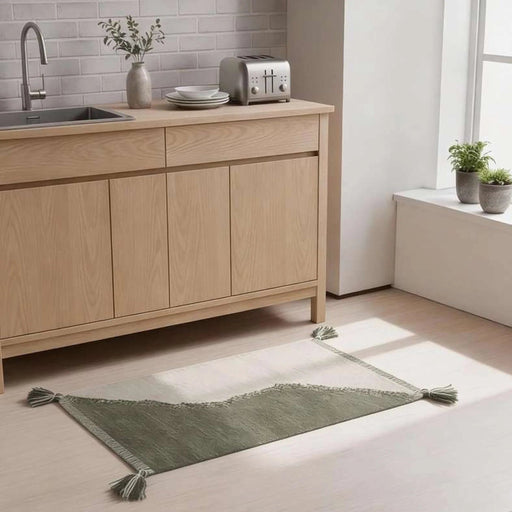 Kinley Cotton Dhurrie With Tassel 60X90Cm - Olive Green Pan Home