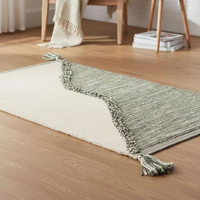Kinley Cotton Dhurrie With Tassel 60X90Cm - Olive Green Pan Home
