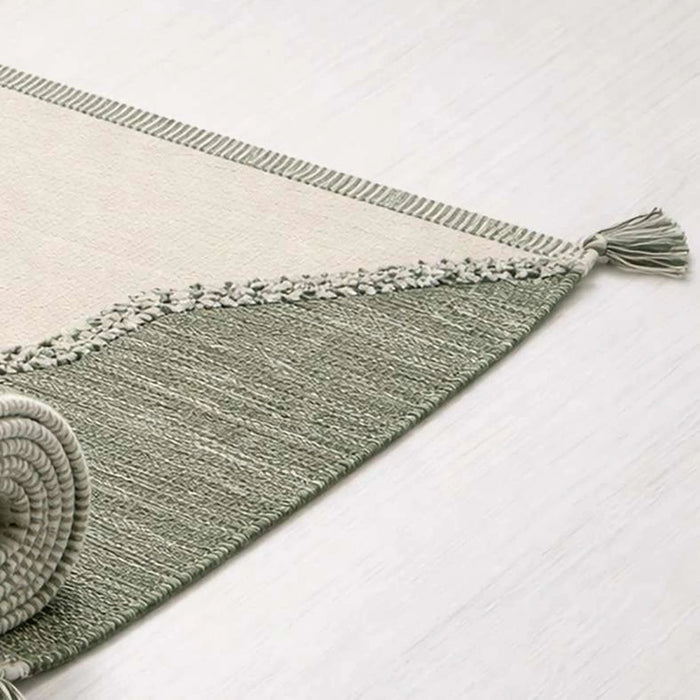 Kinley Cotton Dhurrie With Tassel 60X90Cm - Olive Green Pan Home