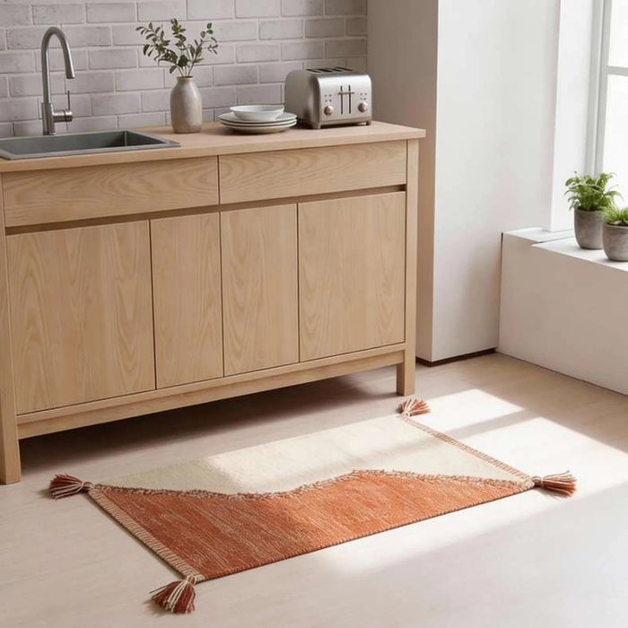 Kinley Cotton Dhurrie With Tassel 60X90Cm - Terra Orange Pan Home