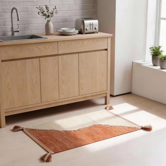 Kinley Cotton Dhurrie With Tassel 60X90Cm - Terra Orange Pan Home