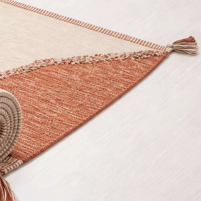 Kinley Cotton Dhurrie With Tassel 60X90Cm - Terra Orange Pan Home