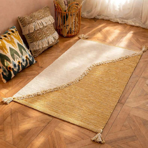 Kinley Cotton Dhurrie With Tassel 90X150Cm - Mustard Pan Home
