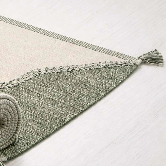 Kinley Cotton Dhurrie With Tassel 90X150Cm - Olive Green Pan Home