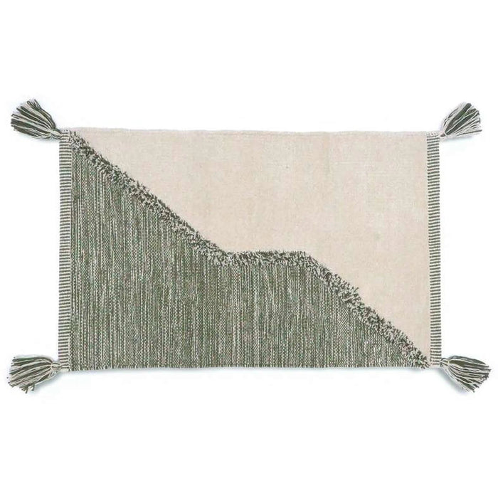 Kinley Cotton Dhurrie With Tassel 90X150Cm - Olive Green Pan Home