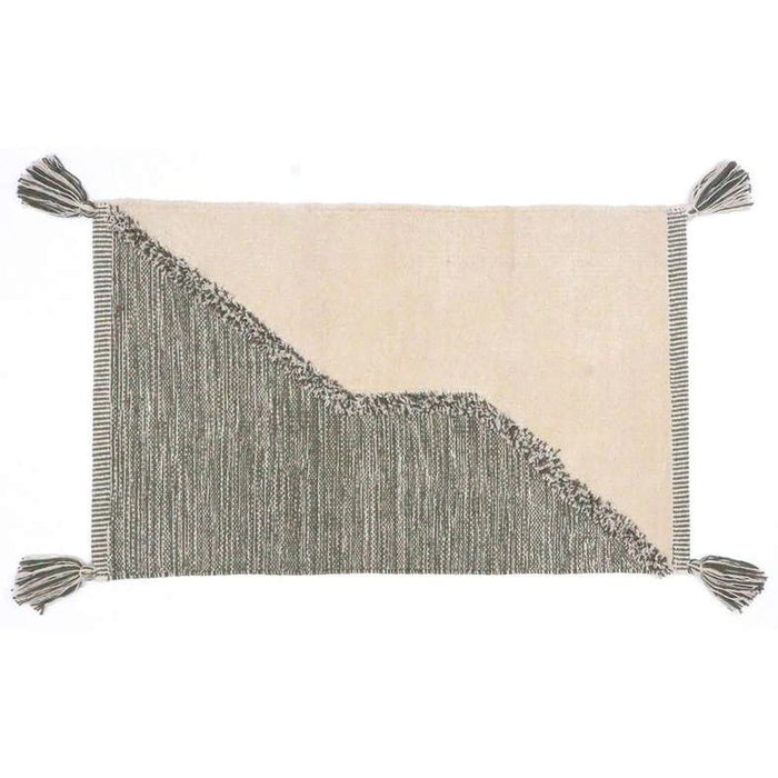 Kinley Cotton Dhurrie With Tassel 90X150Cm - Olive Green Pan Home