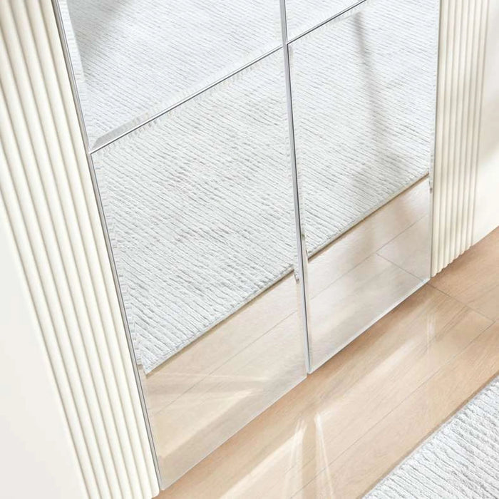 Kirby 6 Door Wardrobe With Mirror - Beige