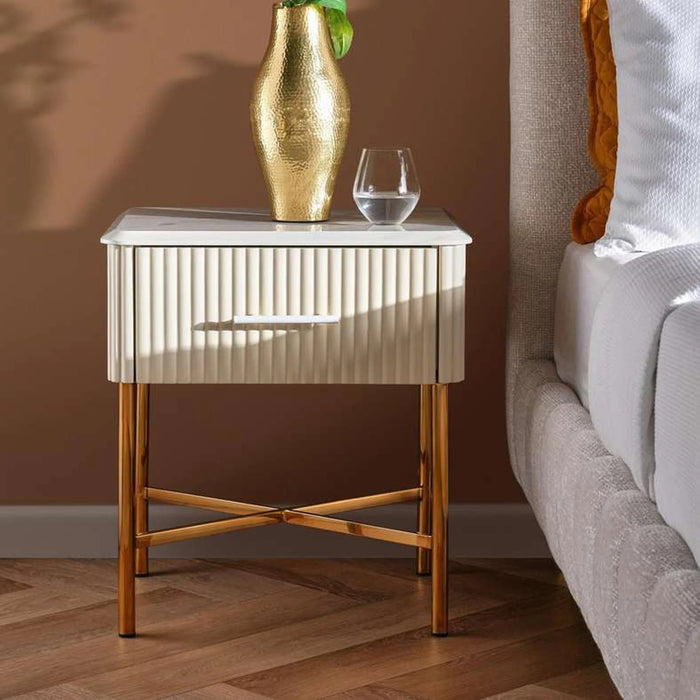 Kirby Nightstand With 1 Drawer - Beige